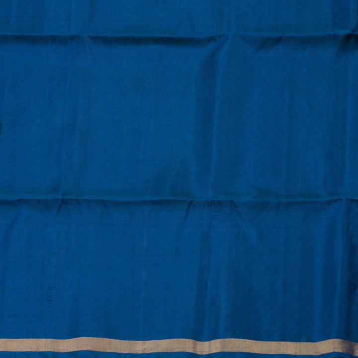 Hayagrivas Bluish-Grey & Peacock Blue Stripes Handloom Soft Silk Saree KBE2154A4-8