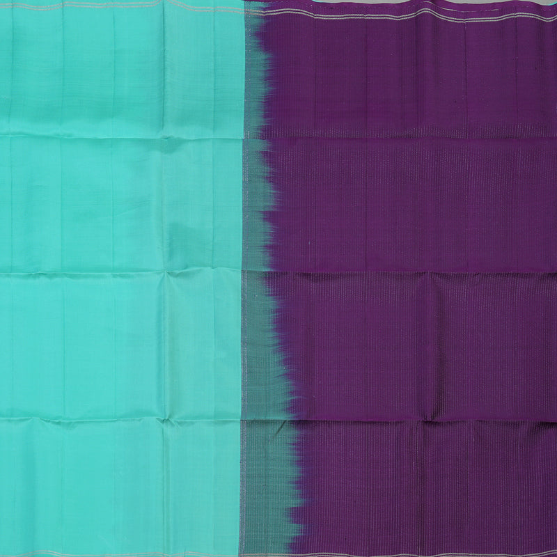Hayagrivas Sky Blue Handloom Soft Silk Saree KBE2154A8-2