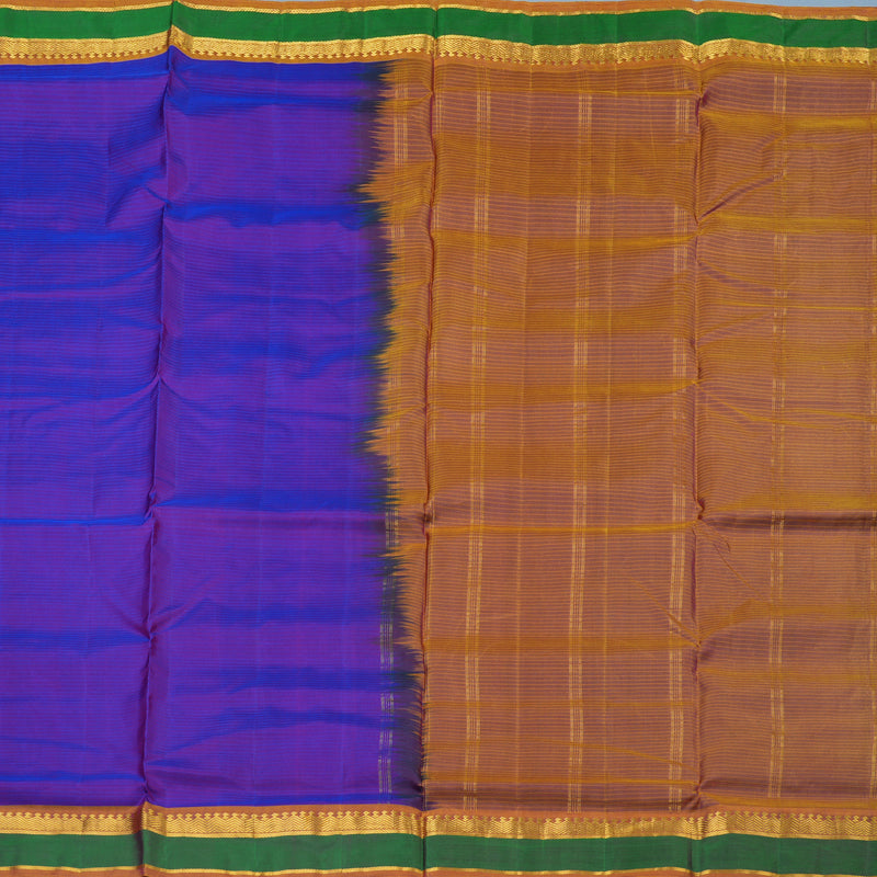 Hayagrivas Handloom Purple Ten Yards Silk Saree with Golden Orange Border KBE2155A4-5