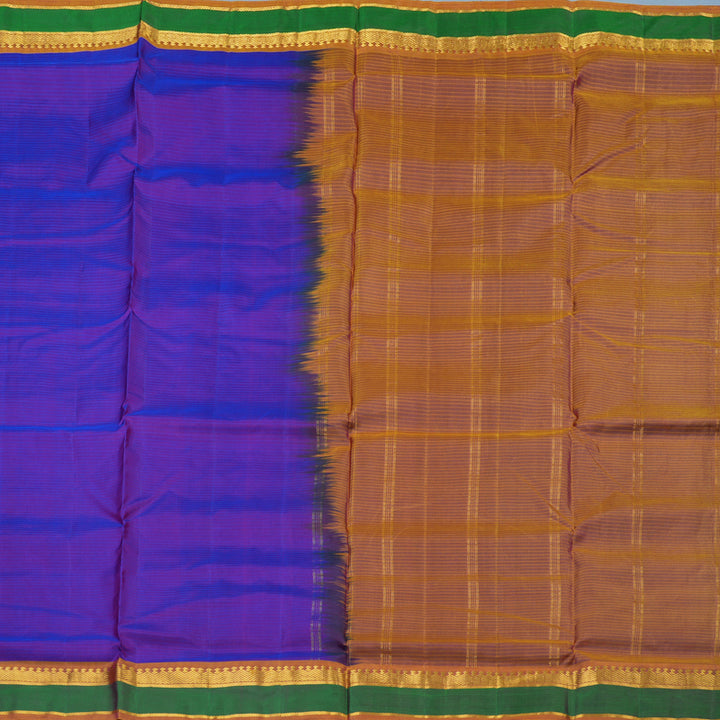 Hayagrivas Handloom Purple Ten Yards Silk Saree with Golden Orange Border KBE2155A4-5
