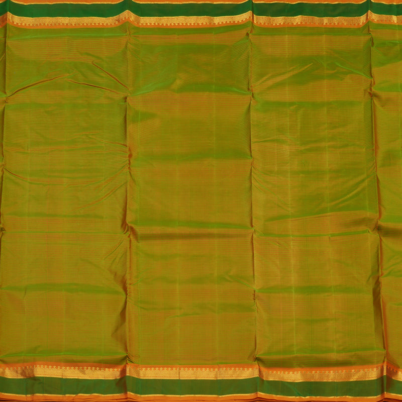 Hayagrivas Handloom Sampanga Yellow Ten Yards Silk Saree KBE2155A4-7