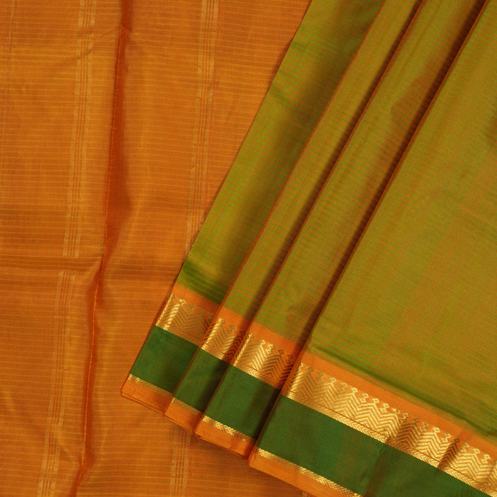 Hayagrivas Handloom Sampanga Yellow Ten Yards Silk Saree KBE2155A4-7