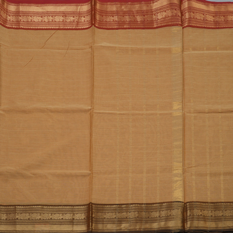 Hayagrivas Khaki Brown Handloom Chettinad Cotton Saree KBE2156A1-33
