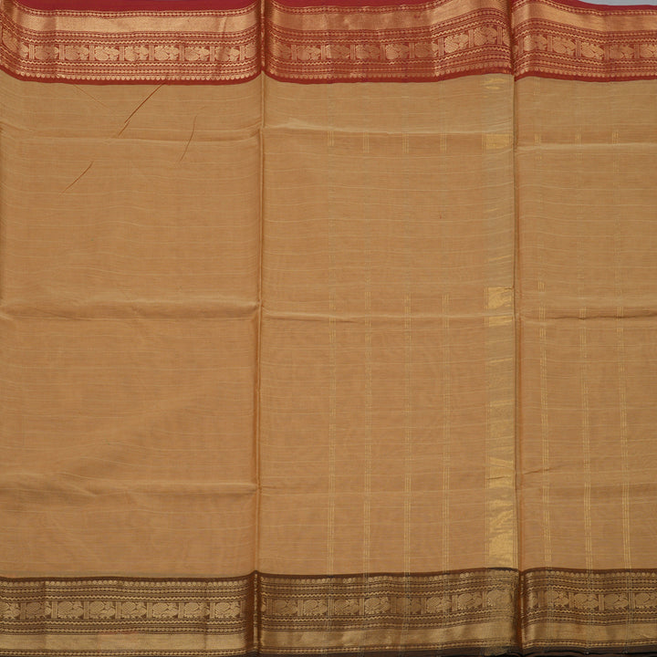 Hayagrivas Khaki Brown Handloom Chettinad Cotton Saree KBE2156A1-33