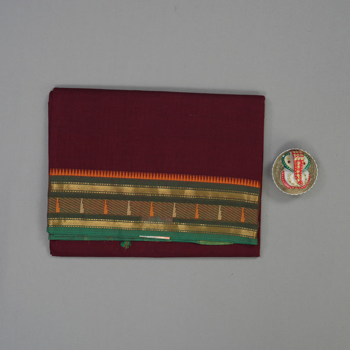 Hayagrivas Maroon Pure Chettinad Cotton Saree KBE2156A2-9