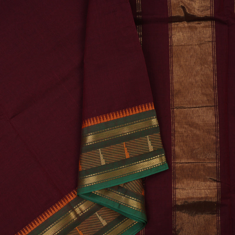 Hayagrivas Maroon Pure Chettinad Cotton Saree KBE2156A2-9