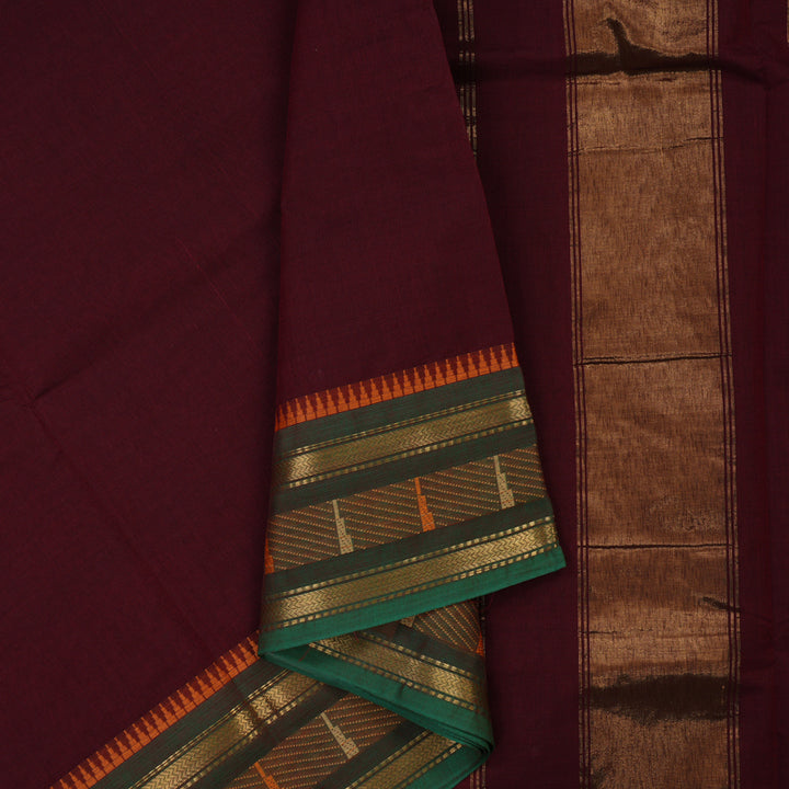 Hayagrivas Maroon Pure Chettinad Cotton Saree KBE2156A2-9