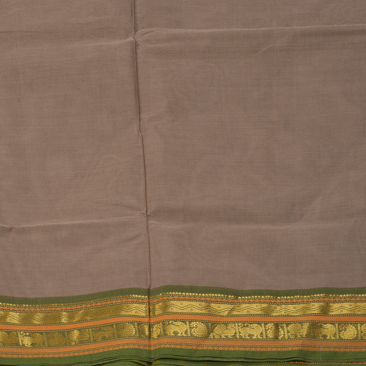 Hayagrivas Light Brown Handloom Chettinad Cotton Saree KBE2156A3-1