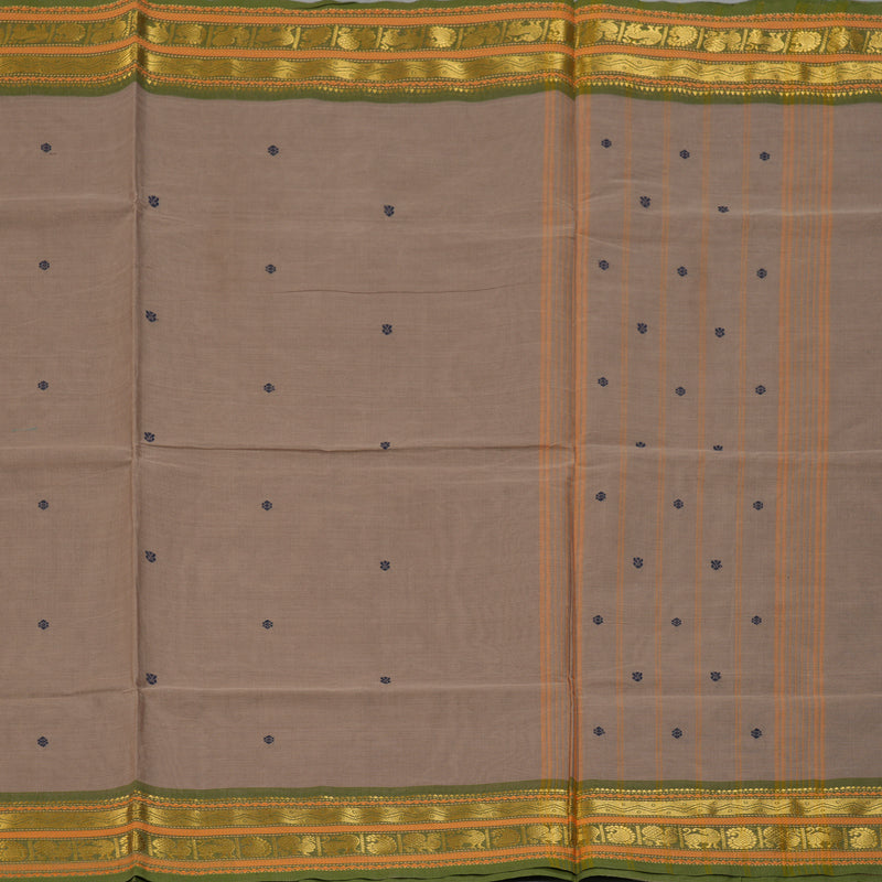 Hayagrivas Light Brown Handloom Chettinad Cotton Saree KBE2156A3-1