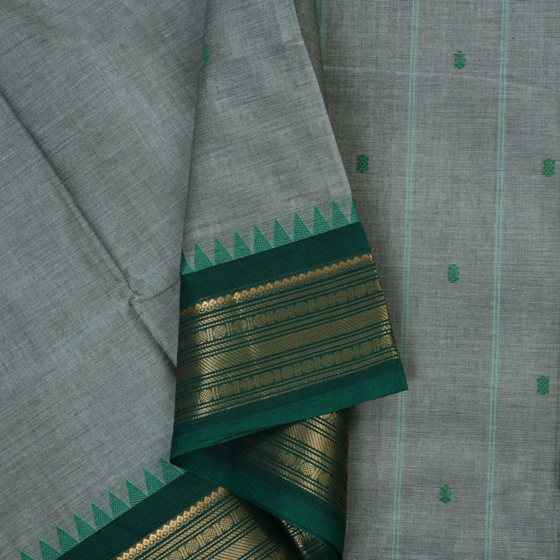 Hayagrivas Grey Handloom Chettinad Cotton Saree KBE2156A3-11