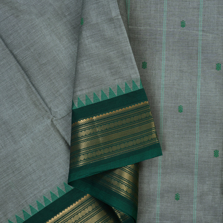 Hayagrivas Grey Handloom Chettinad Cotton Saree KBE2156A3-11
