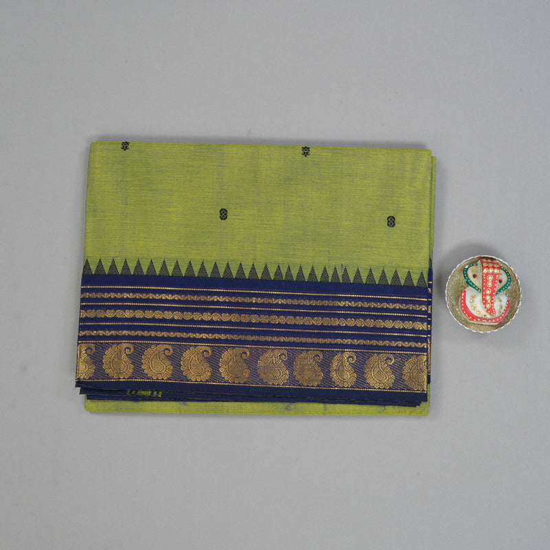 Hayagrivas Mild Parrot Green Handloom Chettinad Cotton Saree KBE2156A3-17