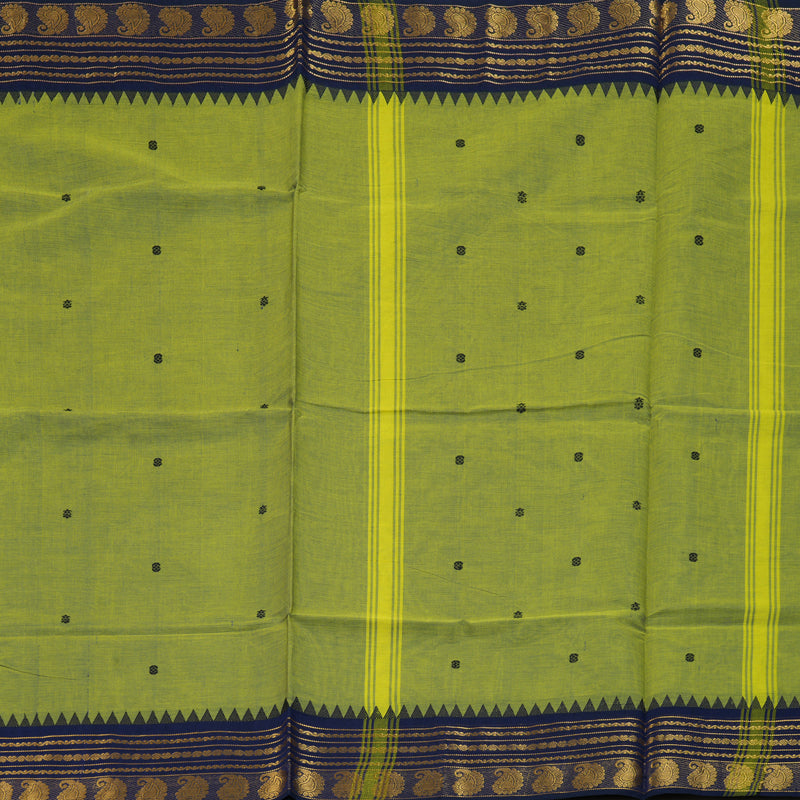 Hayagrivas Mild Parrot Green Handloom Chettinad Cotton Saree KBE2156A3-17