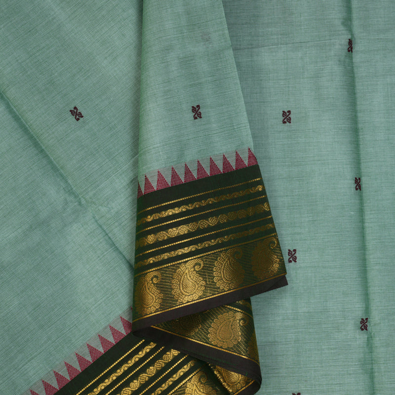 Hayagrivas Mint Green Handloom Chettinad Cotton Saree KBE2156A3-19