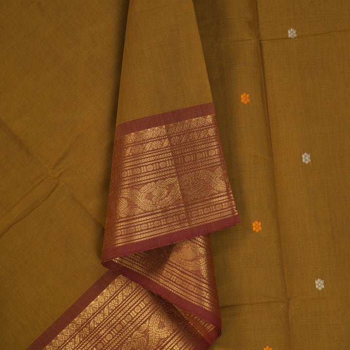 Hayagrivas Honey Mustard Handloom Chettinad Cotton Saree KBE2156A4-15