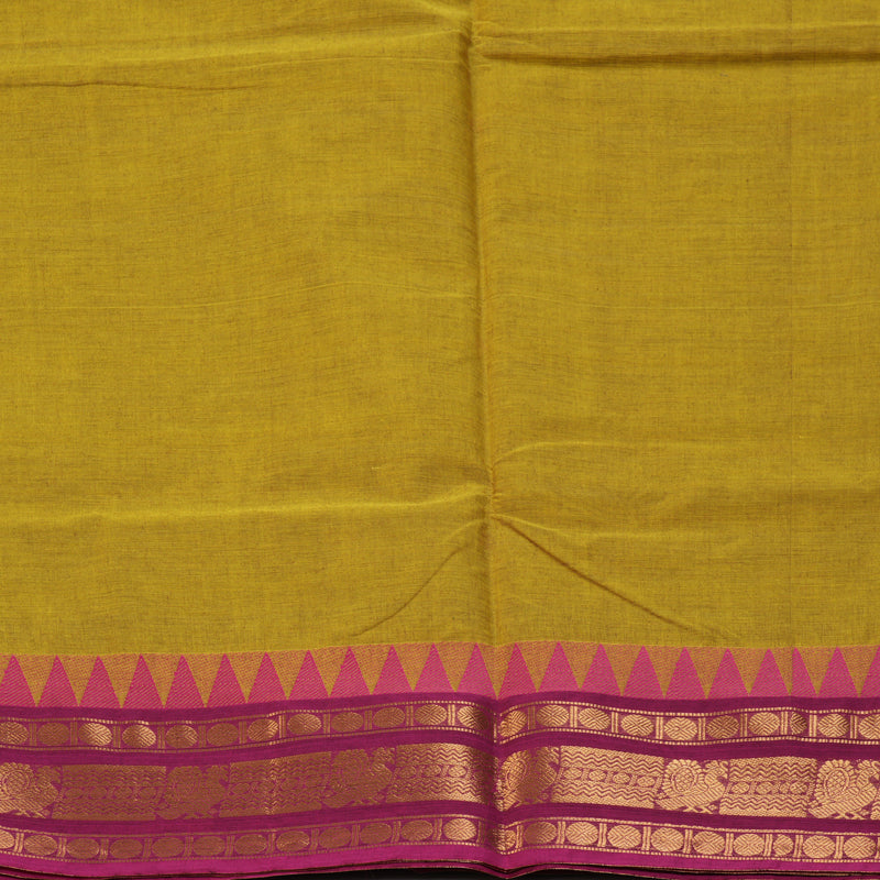 Hayagrivas Yellowish-Green Handloom Chettinad Cotton Saree KBE2156A4-16