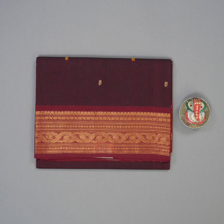 Hayagrivas Wine Maroon Handloom Chettinad Cotton Saree KBE2156A4-17