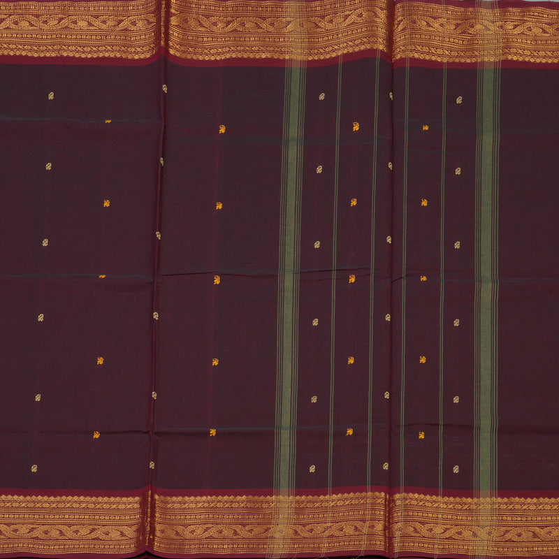 Hayagrivas Wine Maroon Handloom Chettinad Cotton Saree KBE2156A4-17