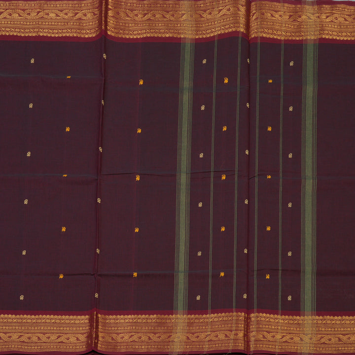 Hayagrivas Wine Maroon Handloom Chettinad Cotton Saree KBE2156A4-17
