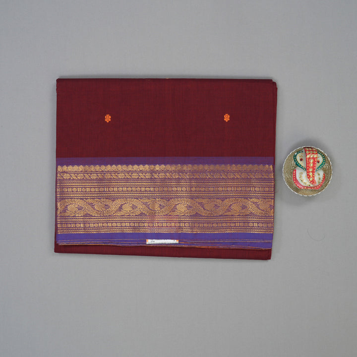 Hayagrivas Maroon Handloom Chettinad Cotton Saree KBE2156A4-20