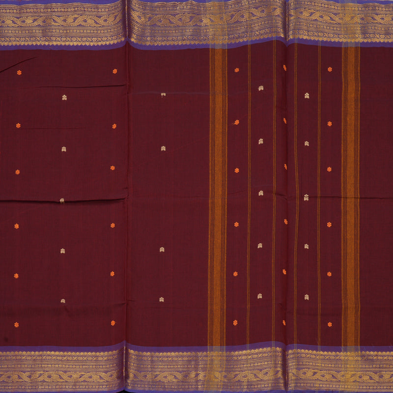 Hayagrivas Maroon Handloom Chettinad Cotton Saree KBE2156A4-20