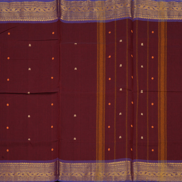 Hayagrivas Maroon Handloom Chettinad Cotton Saree KBE2156A4-20