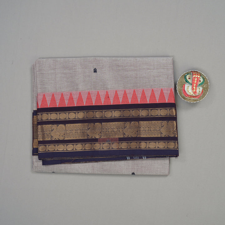 Hayagrivas Lilac-Grey Handloom Chettinad Cotton Saree KBE2156A4-24