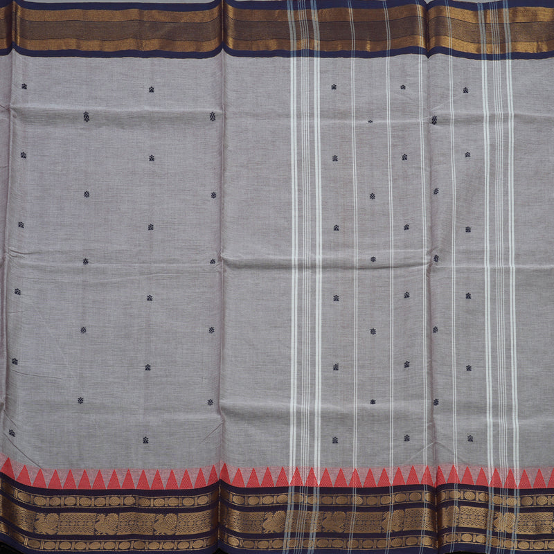 Hayagrivas Lilac-Grey Handloom Chettinad Cotton Saree KBE2156A4-24