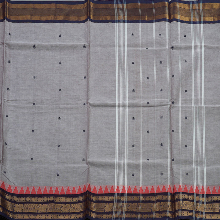Hayagrivas Lilac-Grey Handloom Chettinad Cotton Saree KBE2156A4-24