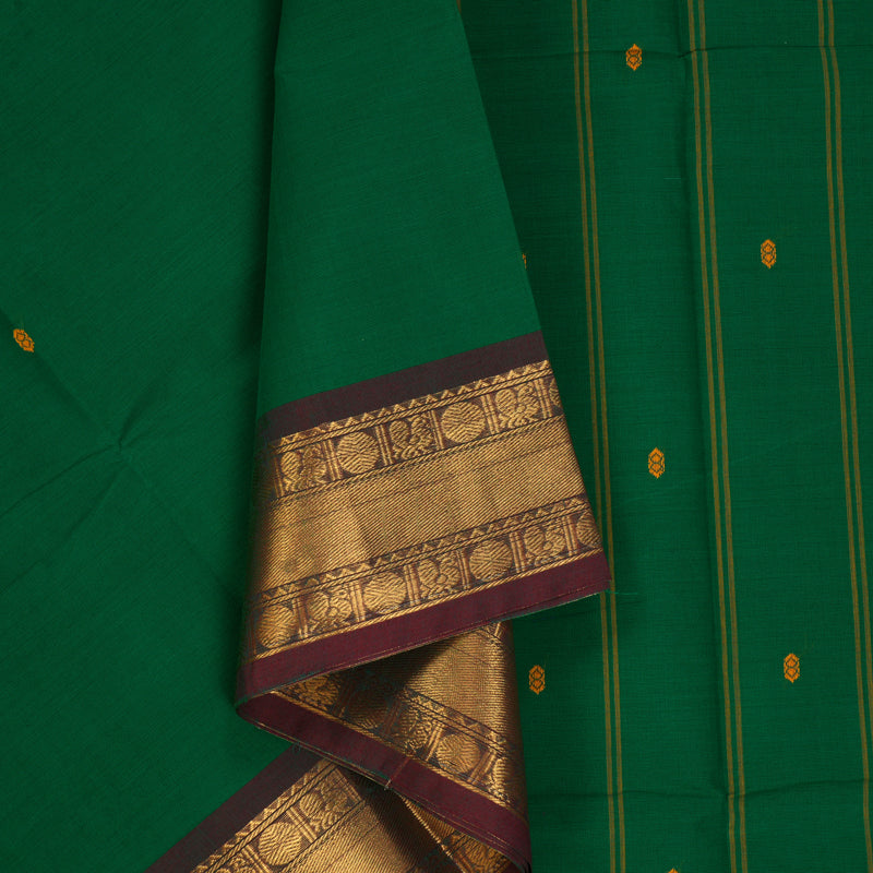 Hayagrivas Green Handloom Chettinad Cotton Saree KBE2156A4-32