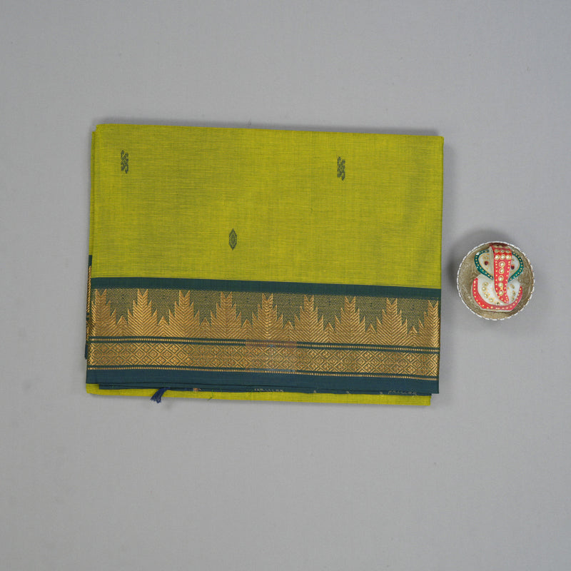Hayagrivas Parrot Green Handloom Chettinad Cotton Saree KBE2156A4-35