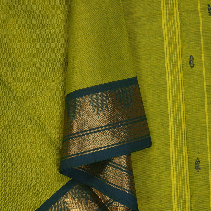 Hayagrivas Parrot Green Handloom Chettinad Cotton Saree KBE2156A4-35