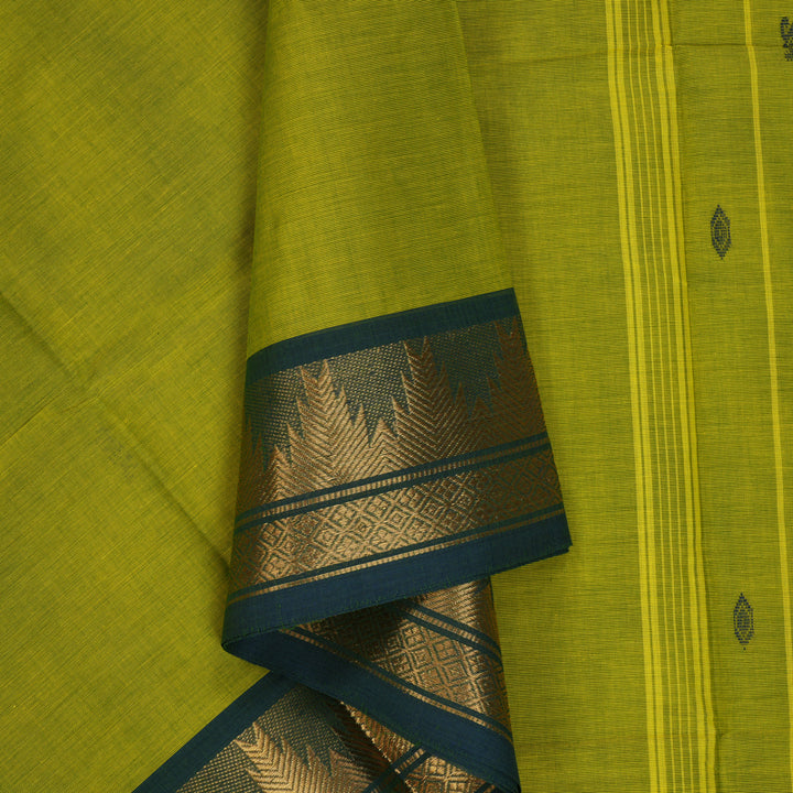 Hayagrivas Parrot Green Handloom Chettinad Cotton Saree KBE2156A4-35