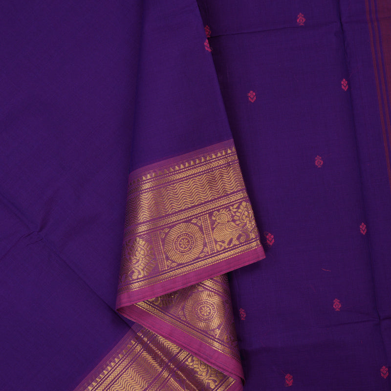 Hayagrivas Purple Handloom Chettinad Cotton Saree KBE2156A5-17