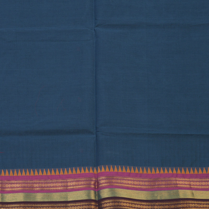 Hayagrivas Bluish-Grey Handloom Chettinad Cotton Saree KBE2156A5-2