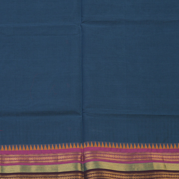 Hayagrivas Bluish-Grey Handloom Chettinad Cotton Saree KBE2156A5-2