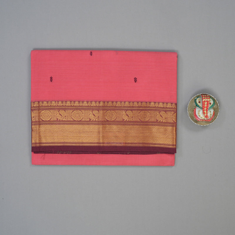 Hayagrivas Fuchsia Pink Handloom Chettinad Cotton Saree KBE2156A5-20