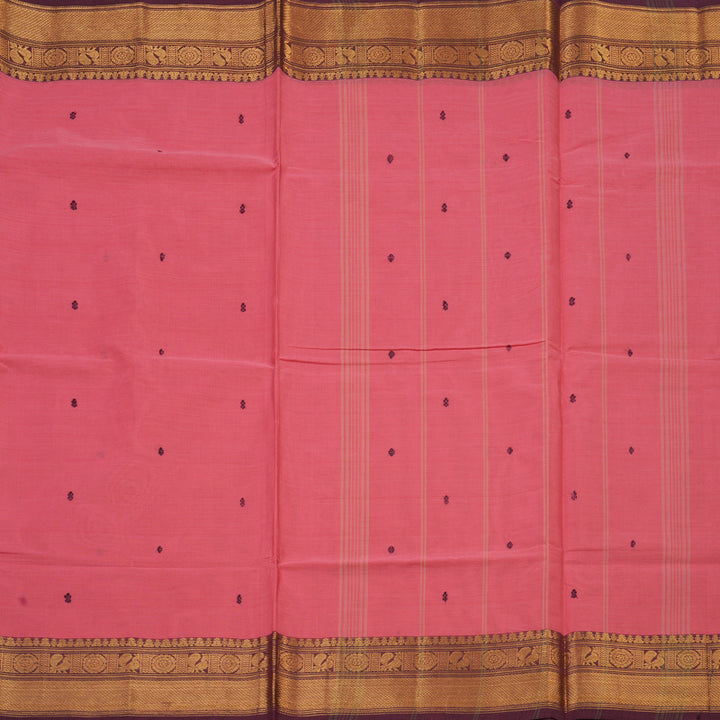 Hayagrivas Fuchsia Pink Handloom Chettinad Cotton Saree KBE2156A5-20