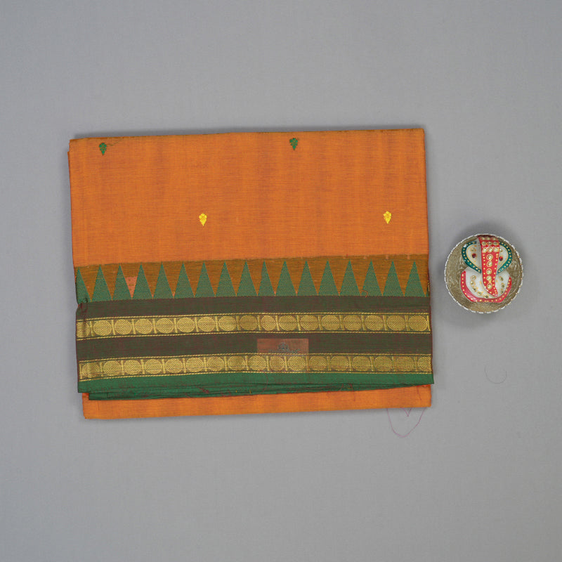 Hayagrivas Turmeric Yellow Handloom Chettinad Cotton Saree KBE2156A5-32