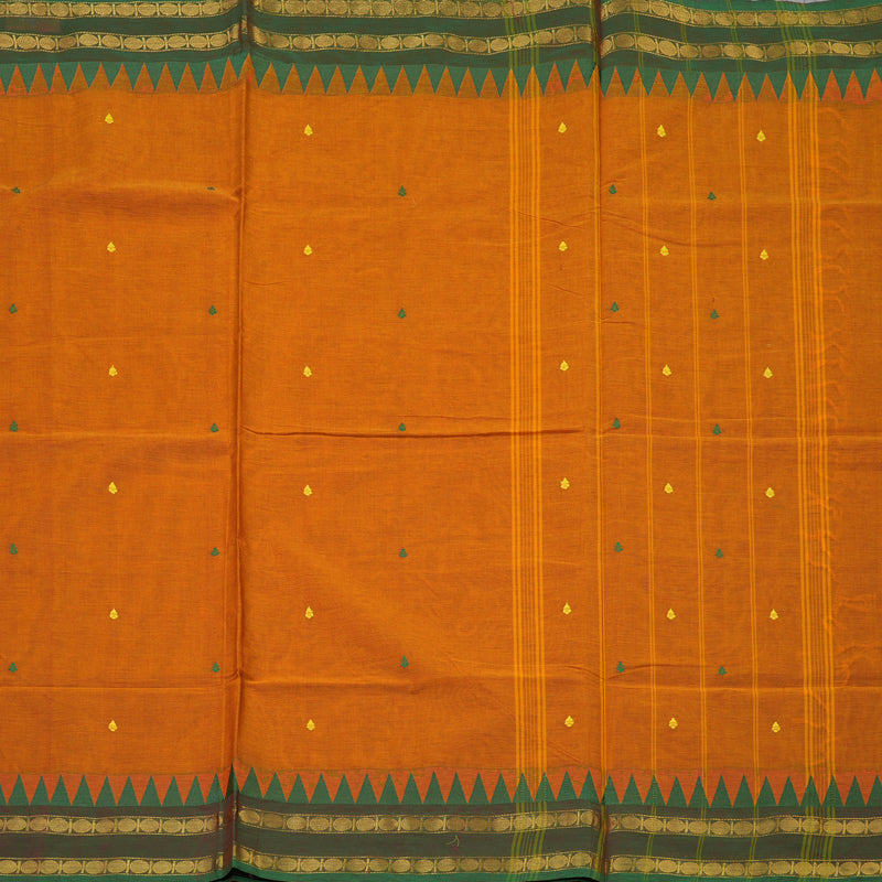 Hayagrivas Turmeric Yellow Handloom Chettinad Cotton Saree KBE2156A5-32