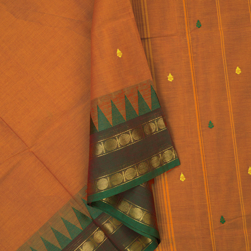 Hayagrivas Turmeric Yellow Handloom Chettinad Cotton Saree KBE2156A5-32
