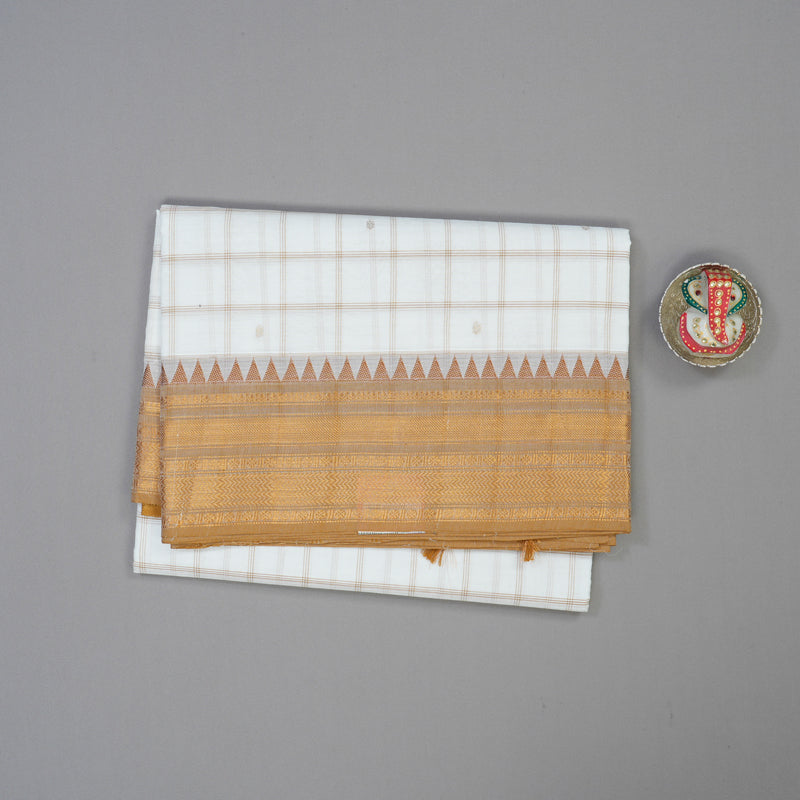Hayagrivas White Chettinad Cotton Saree KBE2156A6-3