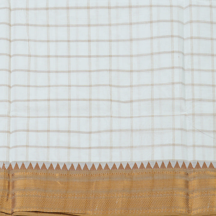 Hayagrivas White Chettinad Cotton Saree KBE2156A6-3