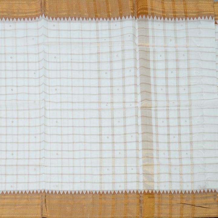 Hayagrivas White Chettinad Cotton Saree KBE2156A6-3