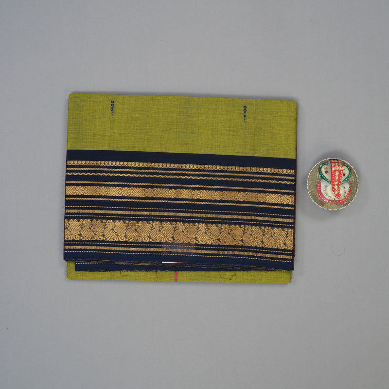 Hayagrivas Yellowish-Green Handloom Chettinad Cotton Saree KBE2156A7-12