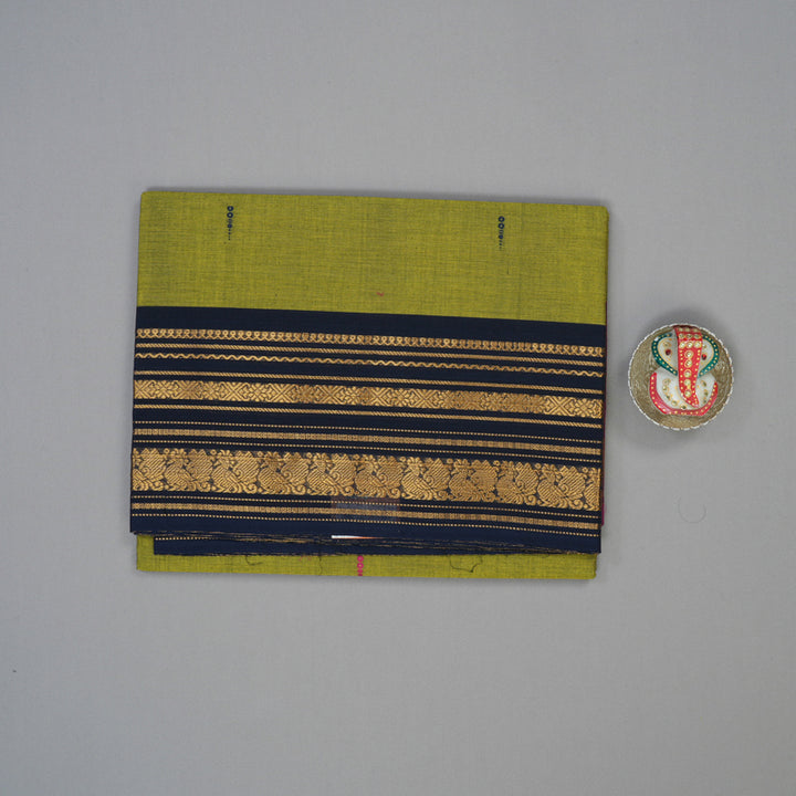 Hayagrivas Yellowish-Green Handloom Chettinad Cotton Saree KBE2156A7-12