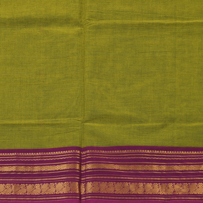 Hayagrivas Yellowish-Green Handloom Chettinad Cotton Saree KBE2156A7-12