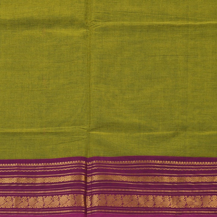 Hayagrivas Yellowish-Green Handloom Chettinad Cotton Saree KBE2156A7-12