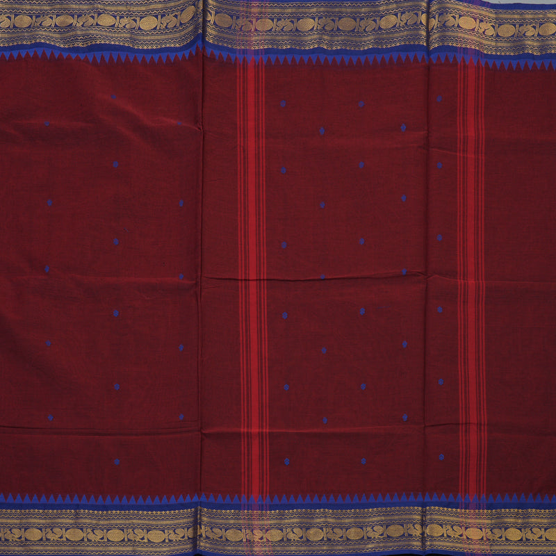 Hayagrivas Maroon Handloom Chettinad Cotton Saree KBE2156A7-21
