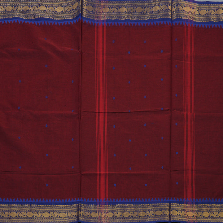 Hayagrivas Maroon Handloom Chettinad Cotton Saree KBE2156A7-21